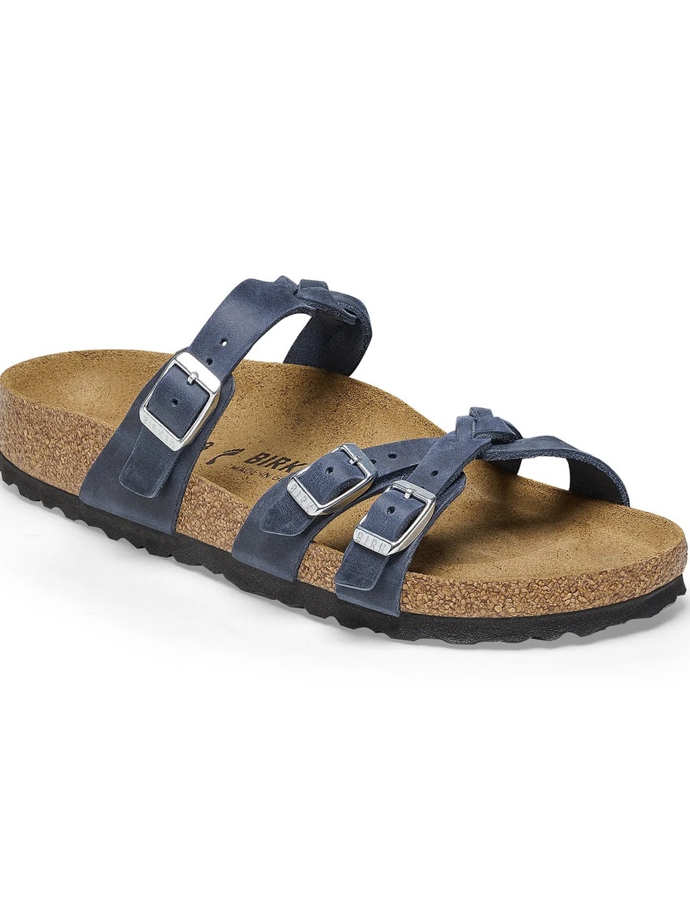 NWT Birkenstock Franca Braided Sandal Navy Leather